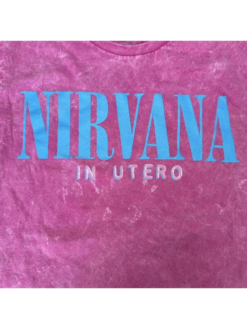 NIRVANA In Utero Pink Bleach Dye Tee - Small